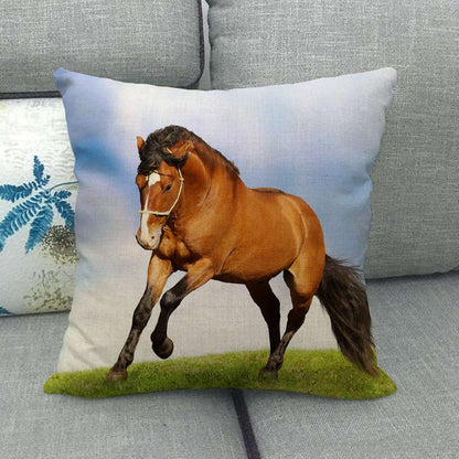Flax Digital Printed Horse Pattern Pillowcase
