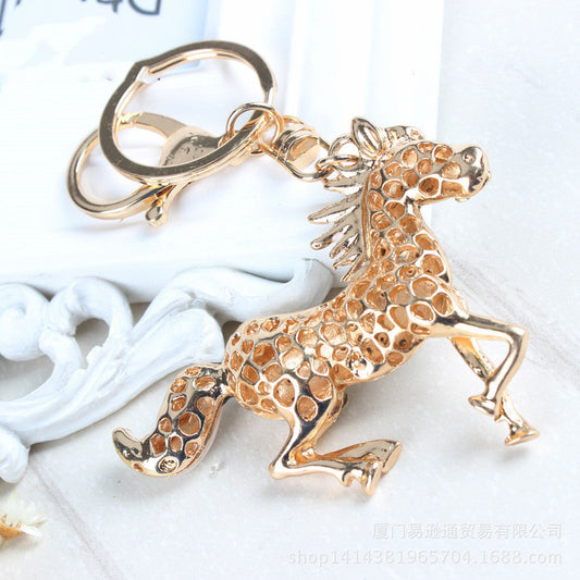 Zodiac Horse Horse Crystal Diamond Men's Keychain