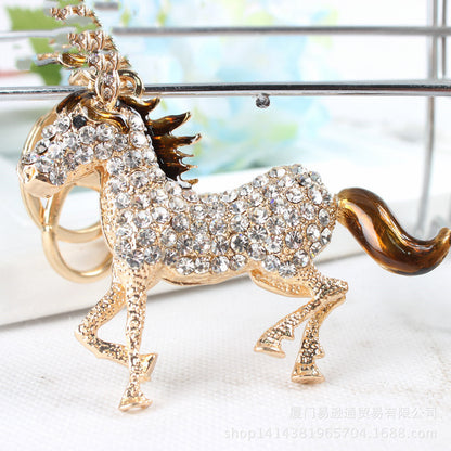 Zodiac Horse Horse Crystal Diamond Men's Keychain