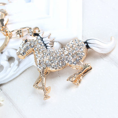 Zodiac Horse Horse Crystal Diamond Men's Keychain