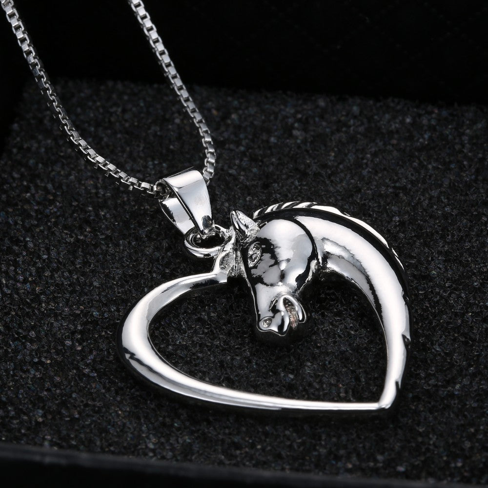 Horse Necklace Silver Color Horse Head
