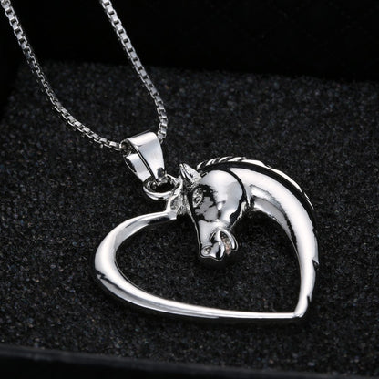 Horse Necklace Silver Color Horse Head