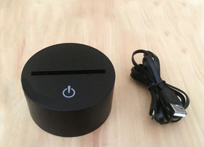 Horse head colorful 3D night light USB interface creative visual light touch art light