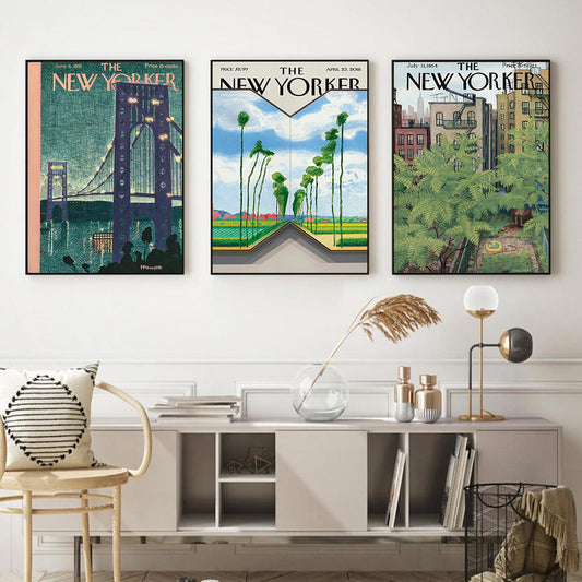 New York Magazine Cover Poster Retro Fashion City Landscape