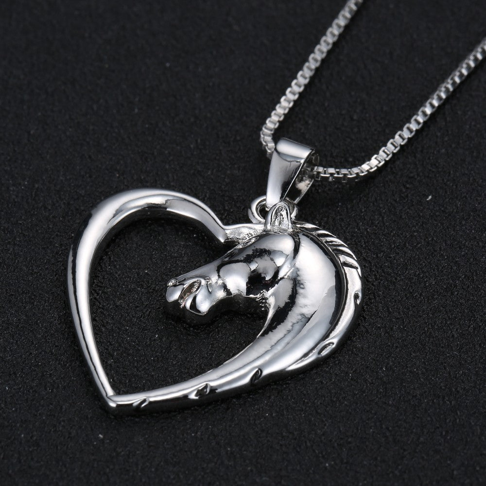 Horse Necklace Silver Color Horse Head