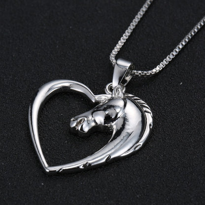 Horse Necklace Silver Color Horse Head