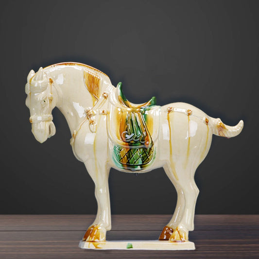 Tang Sancai New Chinese Style Ceramic Horse Study Living Room Hallway Horse Ornament