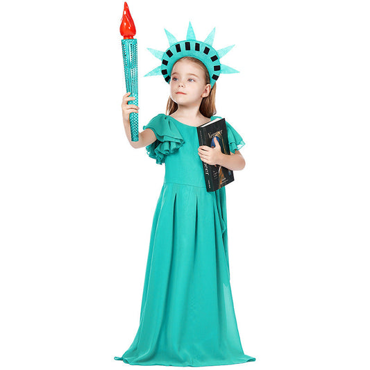 Children's Statue Of Liberty Cos Costume Ancient Greek Dress