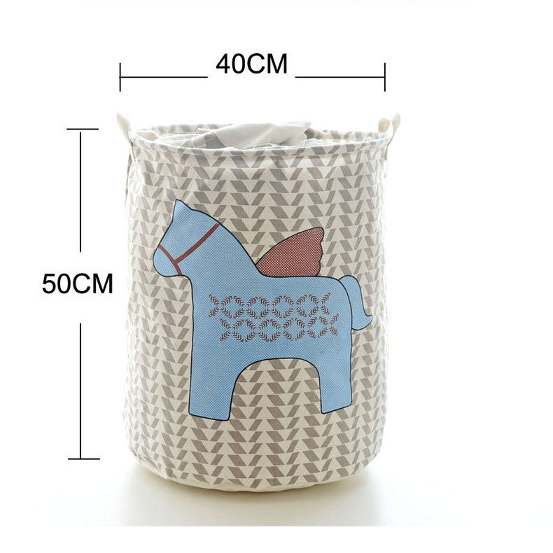 Cartoon Horse Large Dirty Clothes Bucket
