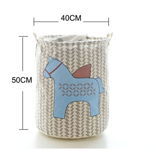 Cartoon Horse Large Dirty Clothes Bucket